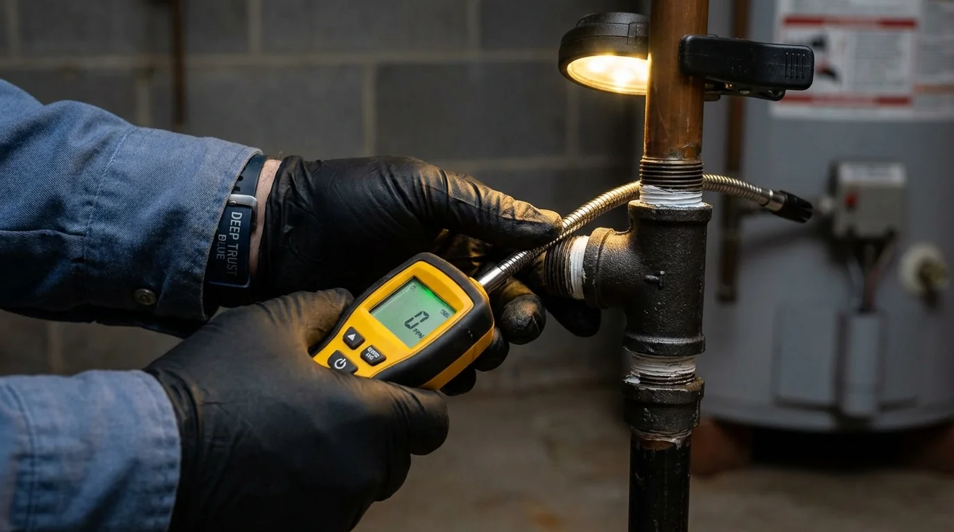Gas leak detection with electronic sniffer by Johns Plumbing LLC in Livingston Manor